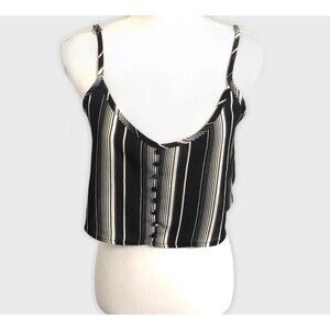 ReVamped Striped  V-neck Flowy Crop Blouse